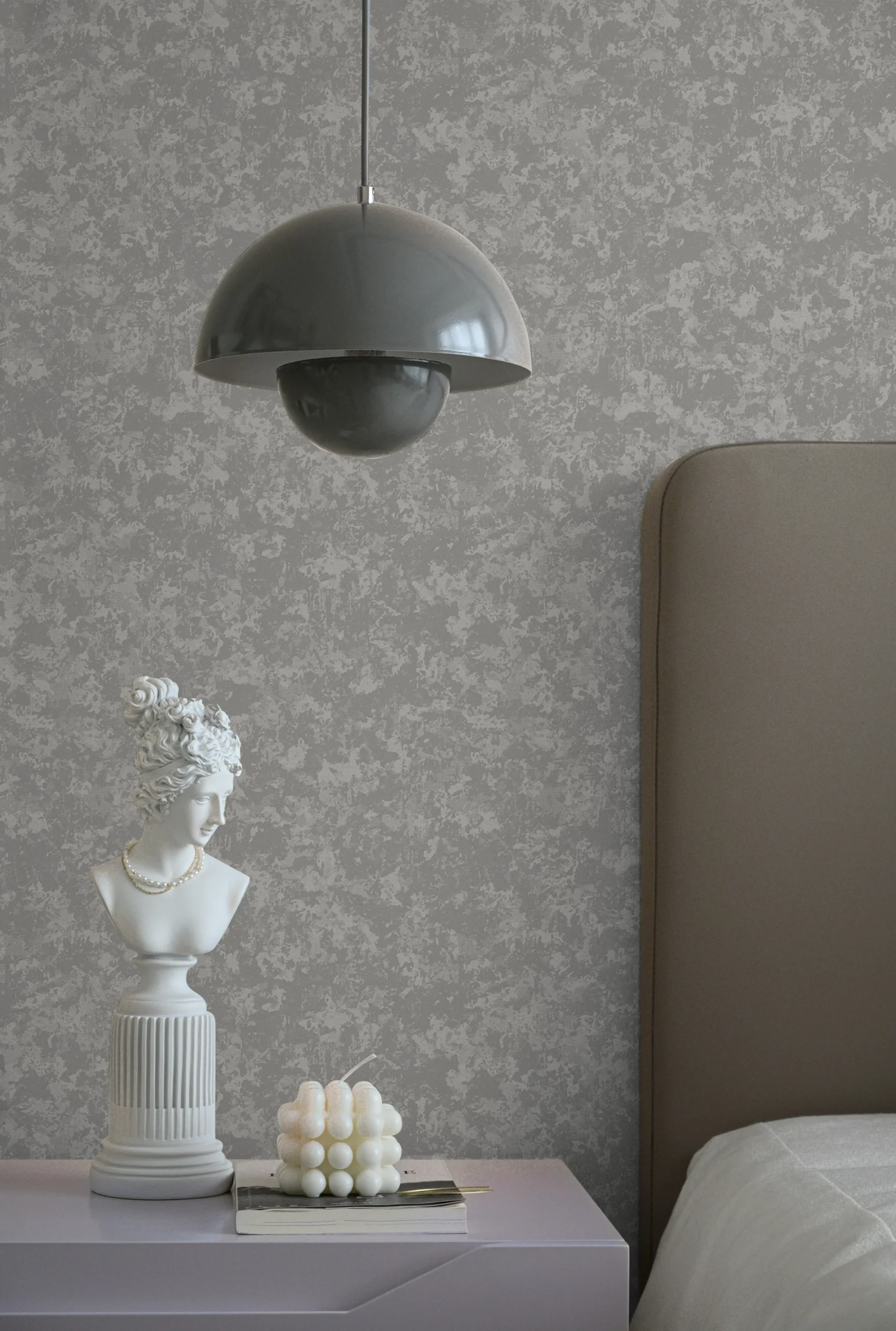 Gray Embossed Wallpaper – Understated Shimmer (24112-3)